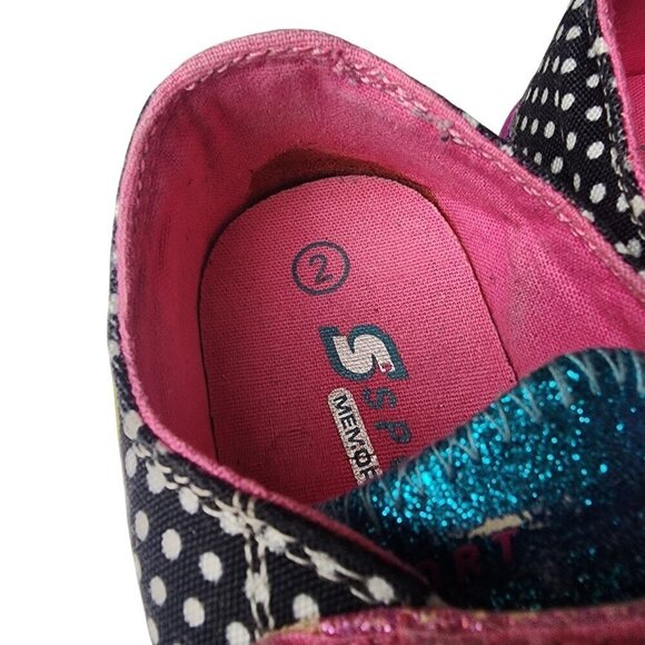 Skechers Twinkle Toes Low Top Sneakers Pink Purple Sparkles Size 2 - Picture 7 of 10